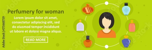 Perfumery for woman banner horizontal concept