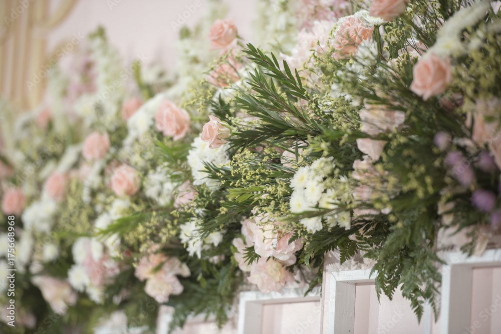 White wedding flower and decoration.