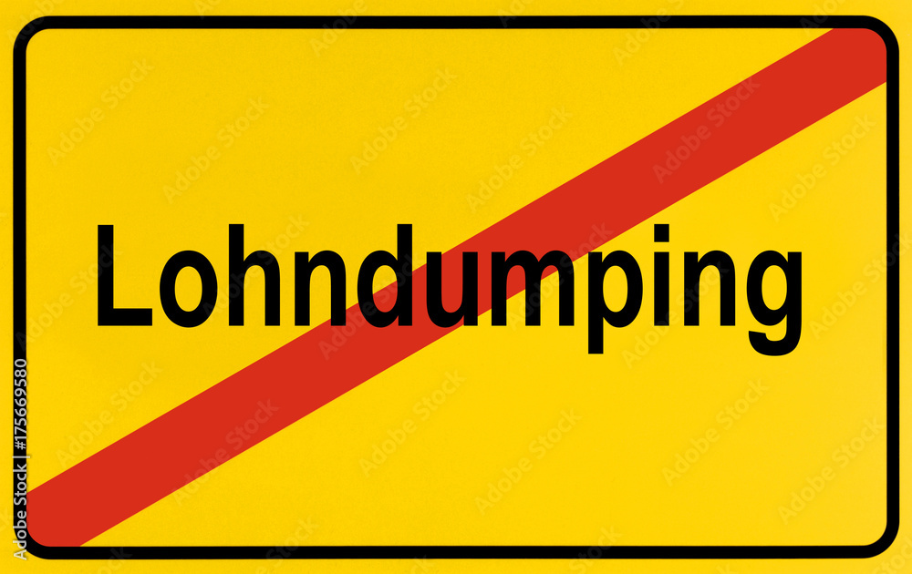 Obraz premium German city limits sign symbolising end of wage dumping