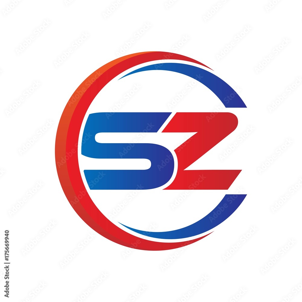 sz logo vector modern initial swoosh circle blue and red sz logo vector modern initial swoosh circle blue and red