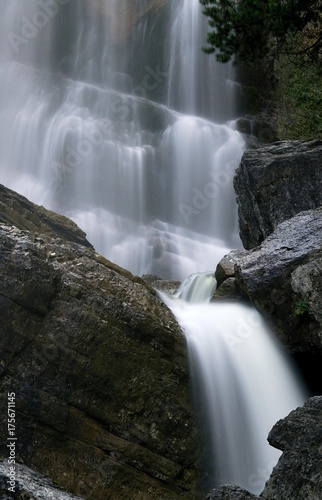 Waterfall  rocks  Kuhflucht Falls  Farchant  Bavaria  Germany  Europe