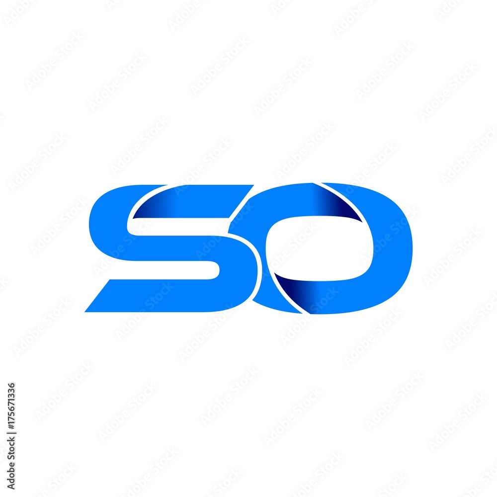 so logo initial logo vector modern blue fold style so logo initial logo vector modern blue fold style
