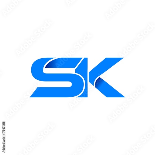 Free Download sk logo initial logo vector modern blue fold style - GFXLoad