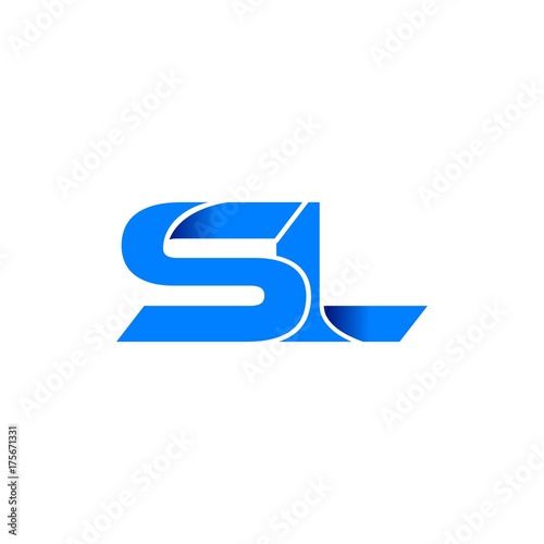 Free Download sl logo initial logo vector modern blue fold style - GFXLoad