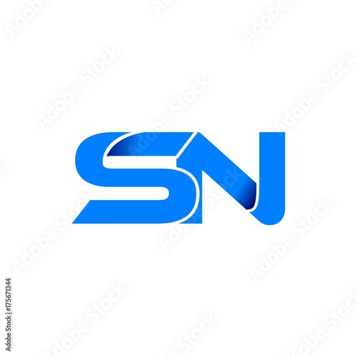 sn logo initial logo vector modern blue fold style