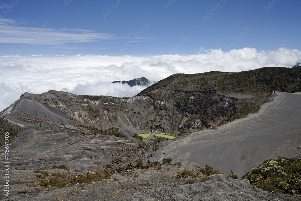 Irazu volcano National Park, caldera, crater lake, Costa Rica, Central America