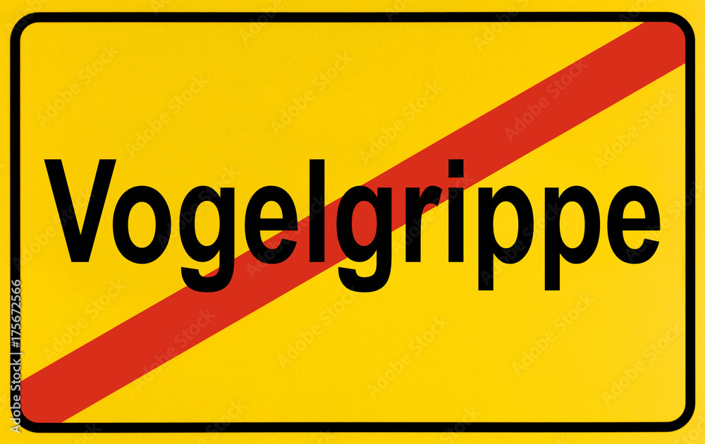 Fototapeta premium German city limits sign symbolising end of avian influenza