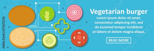 Vegetarian burger banner horizontal concept