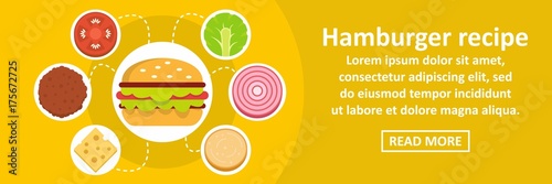 Hamburger recipe banner horizontal concept