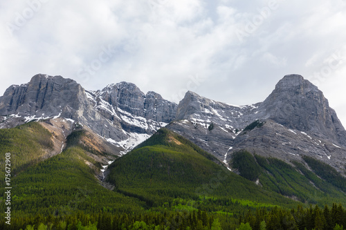 A close up of Rocky Mountains in Canada, Alberta.