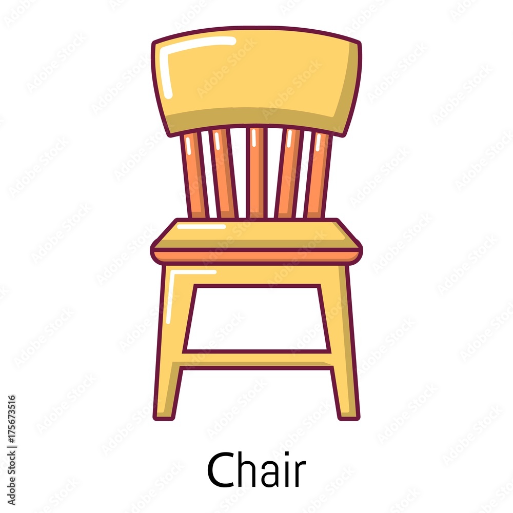 Retro chair icon, cartoon style Retro chair icon, cartoon style