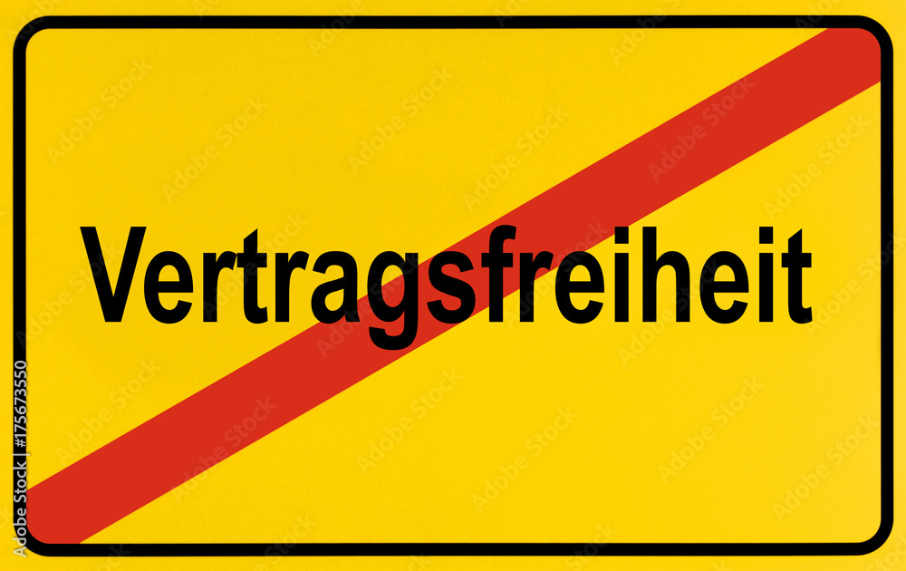 Fototapeta premium German city limits sign symbolising end of freedom of contract