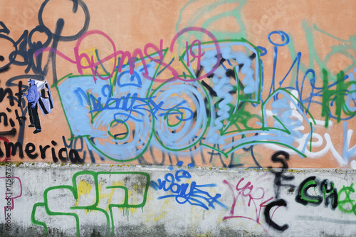 Graffiti, Regensburg, Upper Palatinate, Bavaria, Germany, Europe