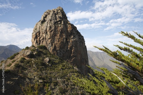 Roque Cano near Vallehermoso, La Gomera, Canary Islands, Spain, Europe