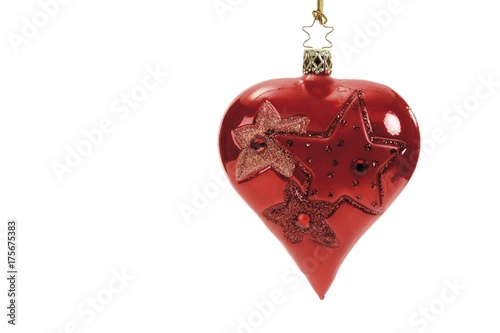 Red heart-shaped Christmas ornament