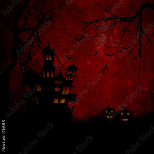 Fototapeta Red grunge Halloween background