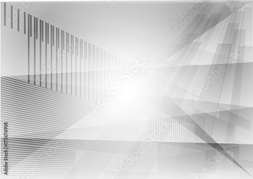 Triangle and straight line gray geometric abstract background vector