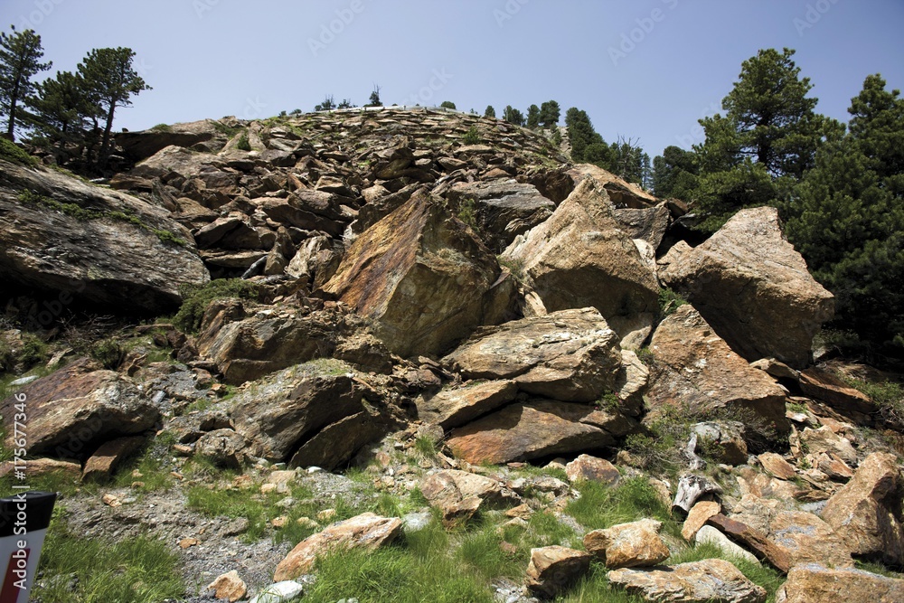 Rock walls, Kaunertal Gletscher Road, Kaunertal Valley, Tyrol, Austria, Europe