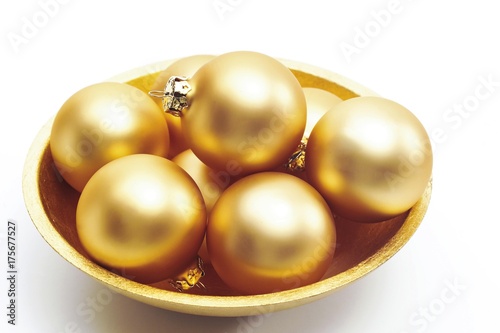 Golden Christmas ball decorations