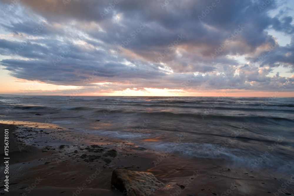 Baltic Sea at sunset, Saka, Estonia, Baltic States, Europe