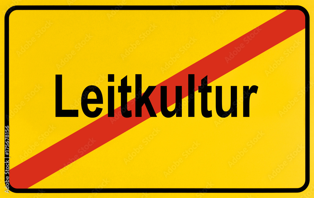 Fototapeta premium German city limits sign symbolising end of Leitkultur