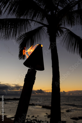 Tiki Torch at night