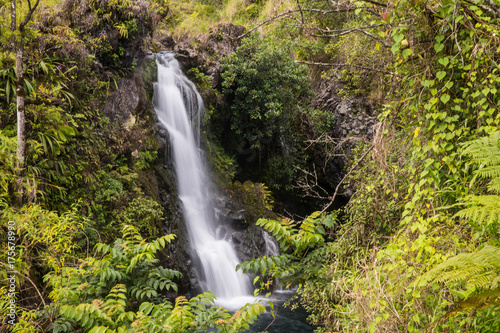 Waterfall on the road to Hana in Maui  Hawaii