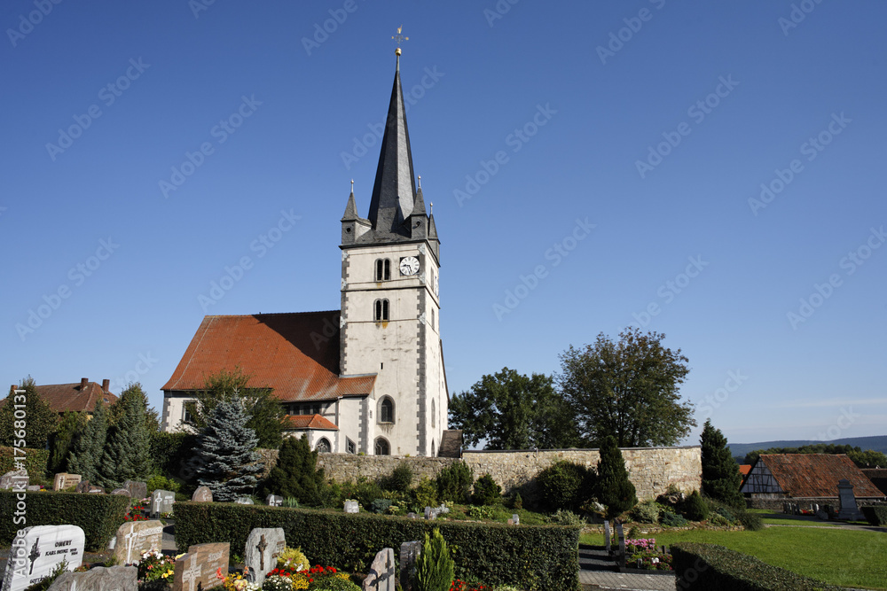 Protestant church, Sondheim vor der Rhoen, Franconia, Bavaria, Germany, Europe