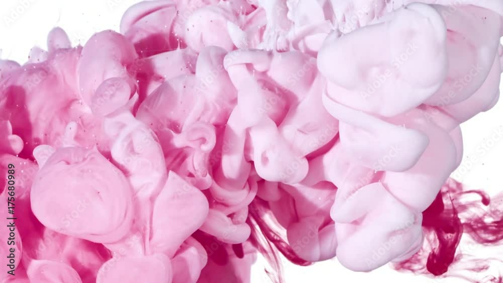 White and Pink inks are mixed in water. Use for backgrounds or overlays requiring a flowing and organic look. Amazing video asset for motion graphics projects or VFX composites. White and Pink inks are mixed in water. Use for backgrounds or overlays requiring a flowing and organic look. Amazing video asset for motion graphics projects or VFX composites.