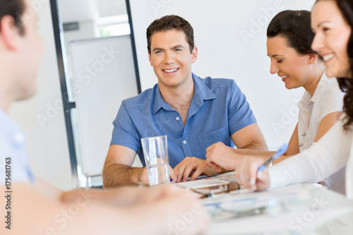 Young man in casual in office