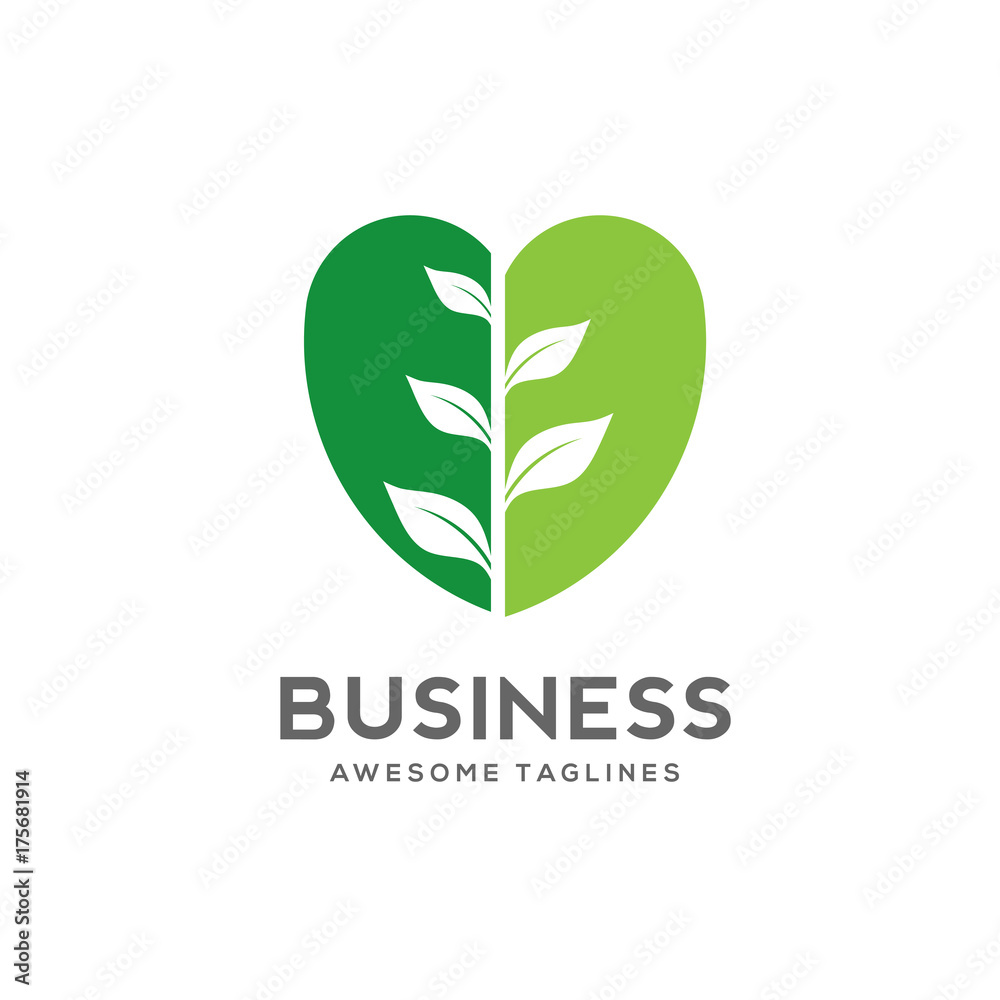 love green leaf ecology nature element vector icon. Design shape leaf logo and abstract organic leaf logo. love green leaf ecology nature element vector icon. Design shape leaf logo and abstract organic leaf logo.