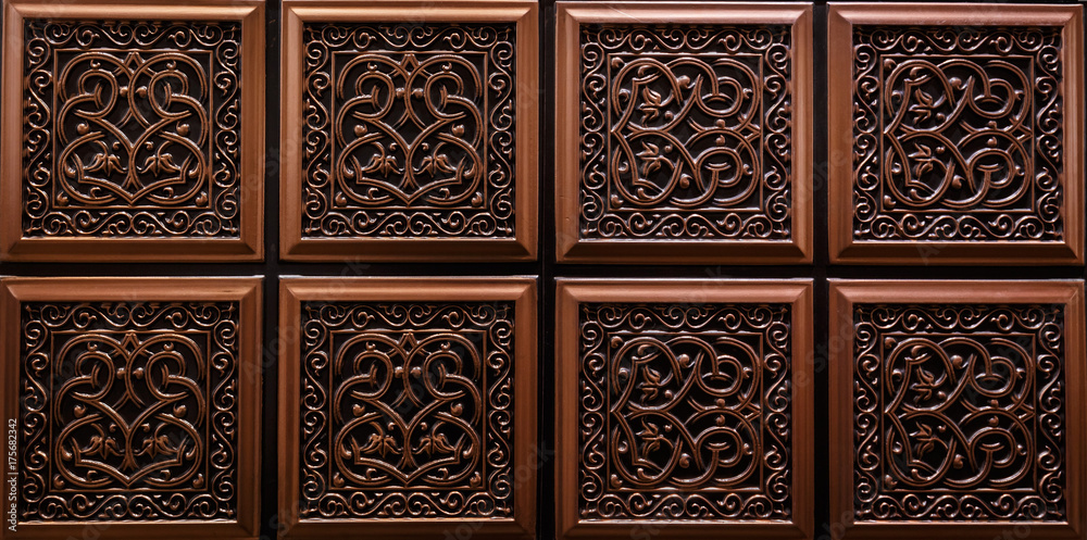 gorgeous amazing detailed closeup view of dark brown color interior ceiling tiles luxury background