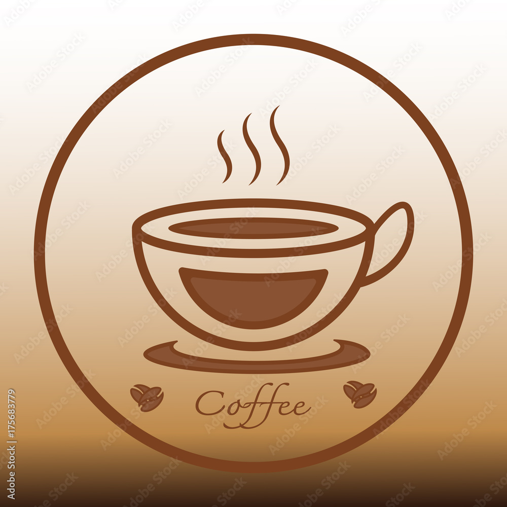 Coffee cup Logo vector icon design and coffee beans. Coffee cup Logo vector icon design and coffee beans.