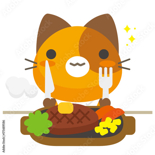 ネコとーく。三毛猫+グルメ