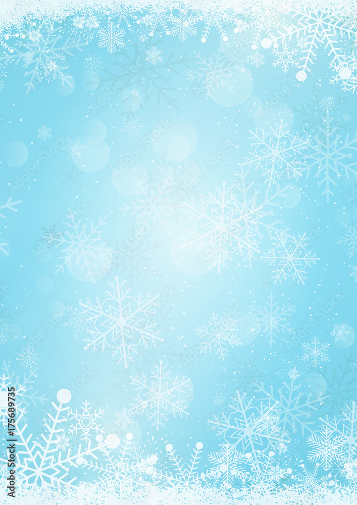 Christmas blackboard background with snowflake and xmas ball border