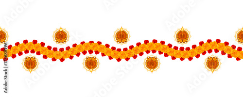 Burning diya on Happy Diwali Holiday background for light festival of India