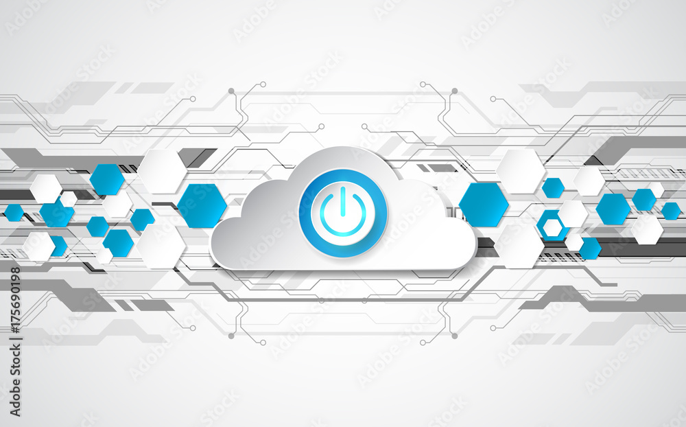 Abstract cloud technology in the future background, vector illustration Abstract cloud technology in the future background, vector illustration