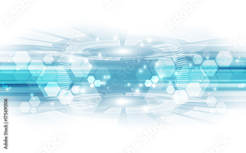 Abstract vector blue technology concept. background illustration