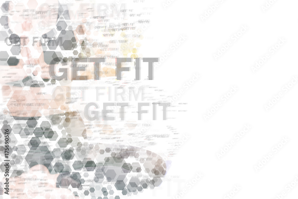Fototapeta premium Beautiful young fit asian woman doing yoga. Mixed media.