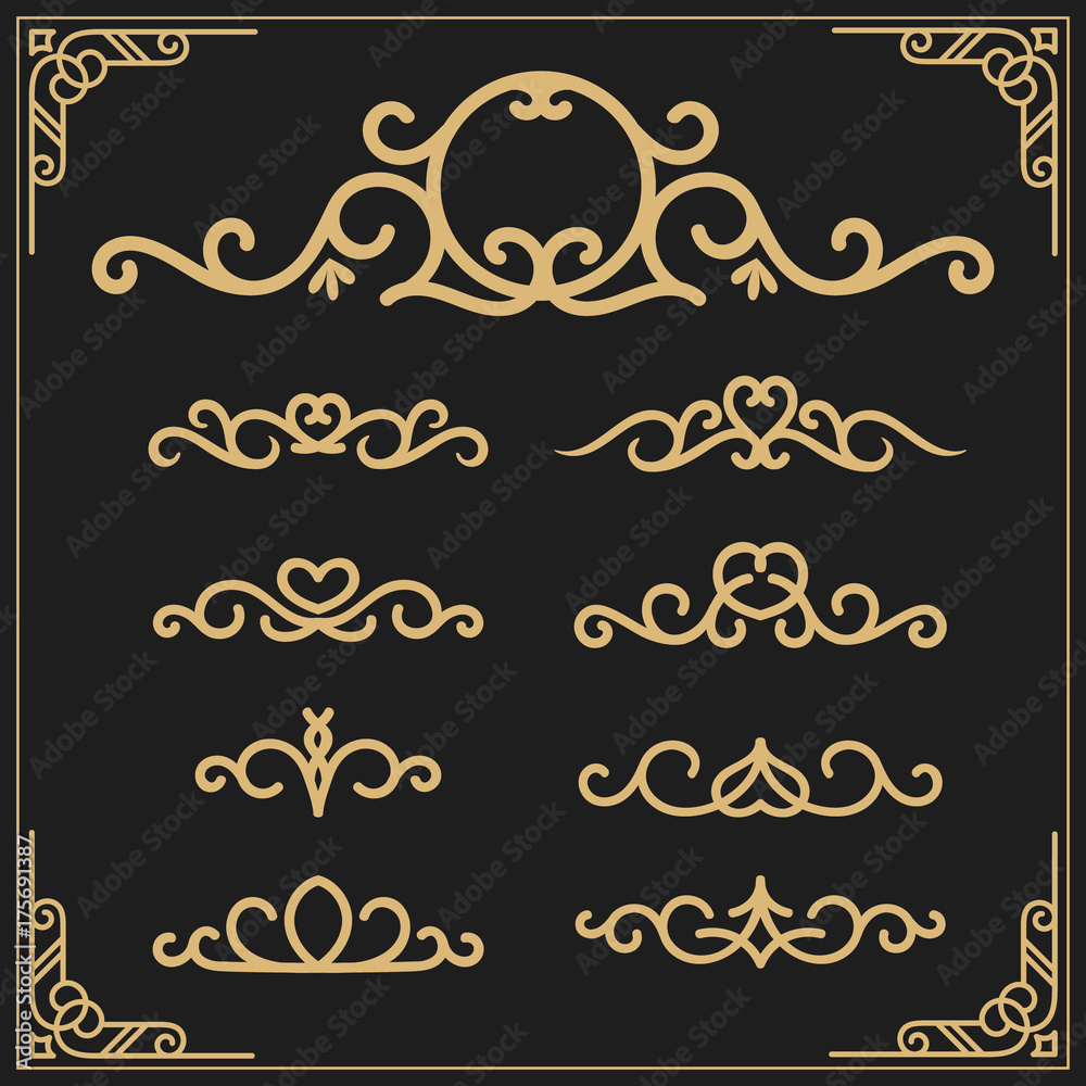 Vintage flourishes vine frame and luxurious calligraphy decorative frame