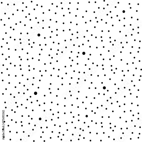 Polka dot black seamless pattern.