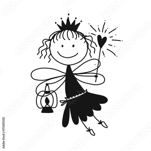 Cute little fairy, sketch for your design