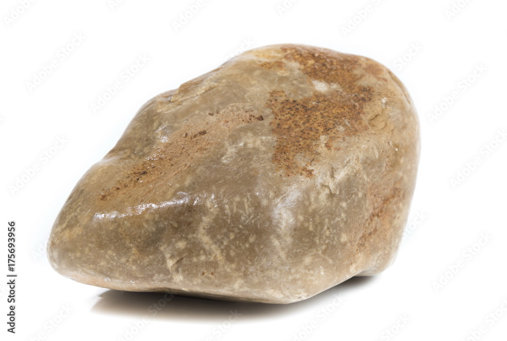 Obraz premium Single natural stone on white background, close-up
