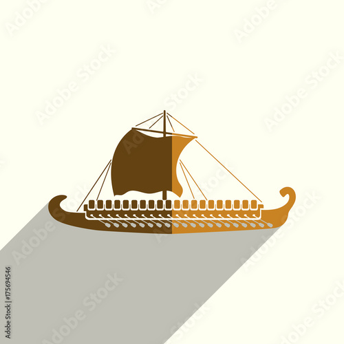 Sea transport flat icons with of shadow. Vector illustration