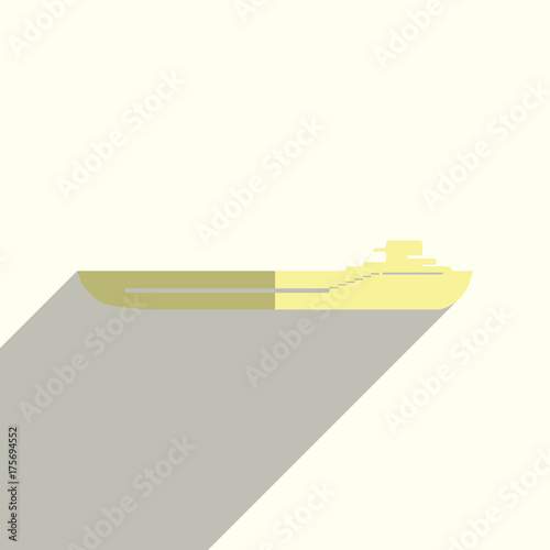 Sea transport flat icons with of shadow. Vector illustration