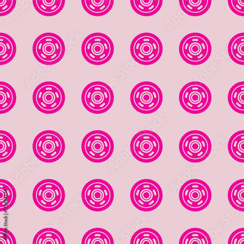 Car wheel vector illustration on a seamless pattern background