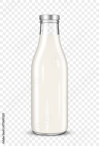 Milk bottle isolated on transparent background