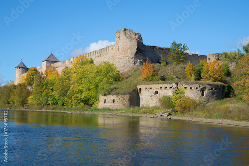 Ivangorod fortress in the Indian summer. Leningrad Region  Russia