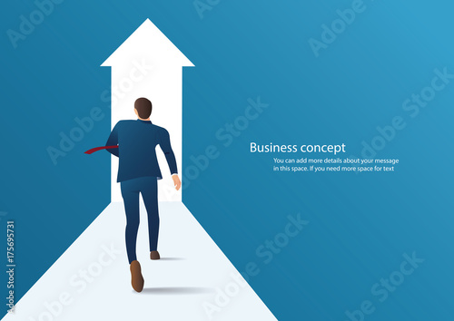 businessman running to successful info graphic vector illustration  