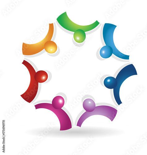 Teamwork people, working together, icon vector
